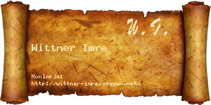 Wittner Imre névjegykártya